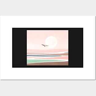 Pastel colored landscape poster Posters and Art